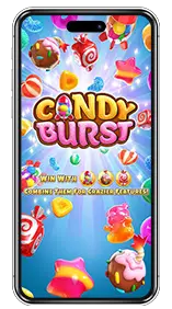 online slot game mobile screenshot candy burst