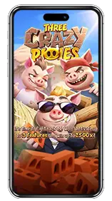 online slots mobile screenshot three crazy pigies